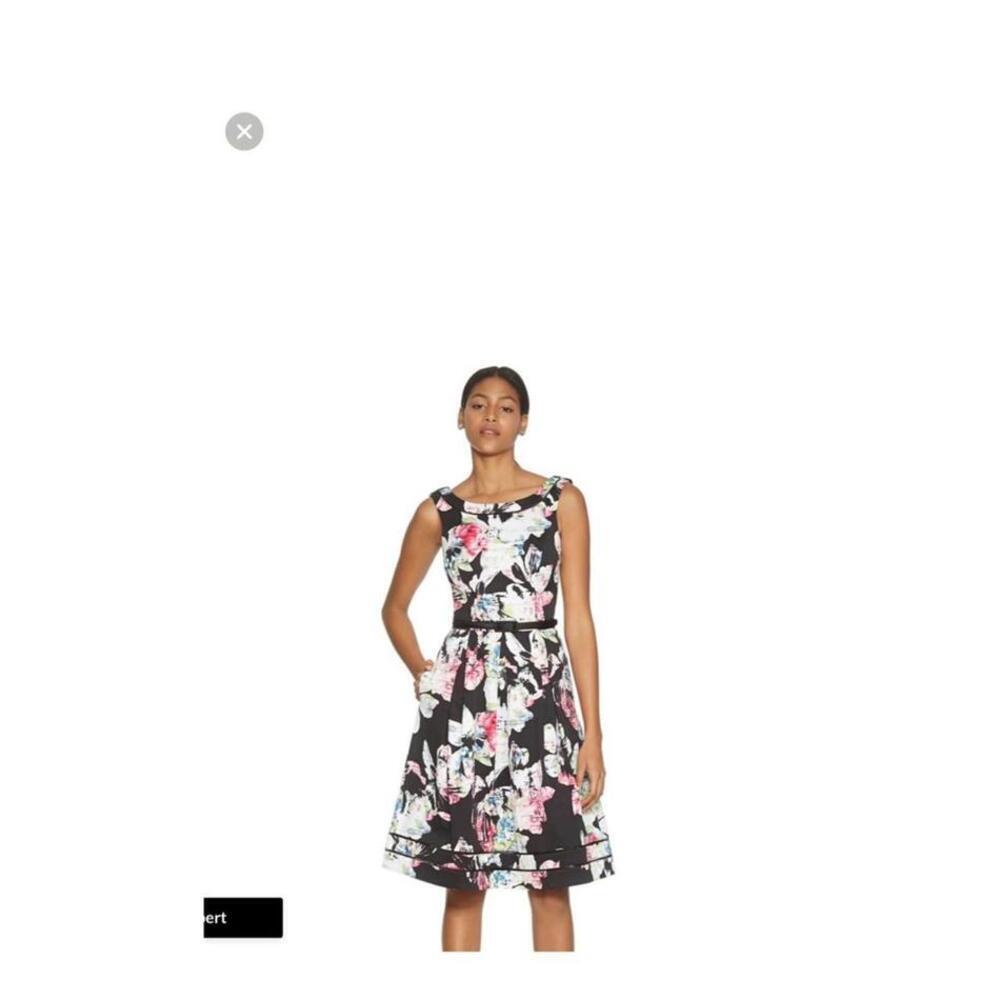 NEW White House Black Market Sleeveless Faille Floral  Dress